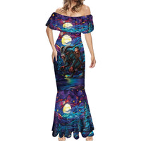 Stained Glass Krampus Mermaid Dress Gothic Christmas Myth - Wonder Print Shop