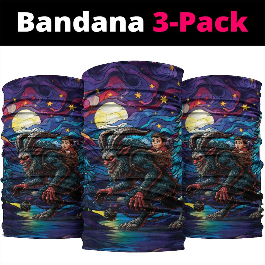 Stained Glass Krampus Neck Gaiter Gothic Christmas Myth - Wonder Print Shop