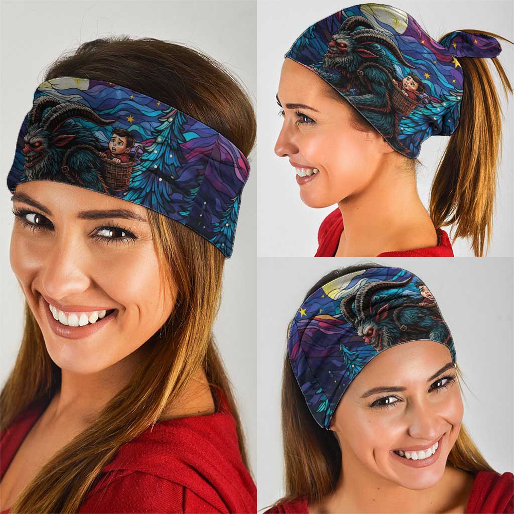 Stained Glass Krampus Neck Gaiter Gothic Christmas Myth - Wonder Print Shop