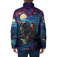 Stained Glass Krampus Padded Jacket Gothic Christmas Myth - Wonder Print Shop