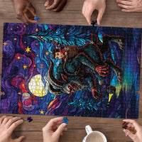 Stained Glass Krampus Puzzle Gothic Christmas Myth - Wonder Print Shop