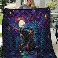 Stained Glass Krampus Quilt Gothic Christmas Myth - Wonder Print Shop