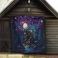 Stained Glass Krampus Quilt Gothic Christmas Myth - Wonder Print Shop