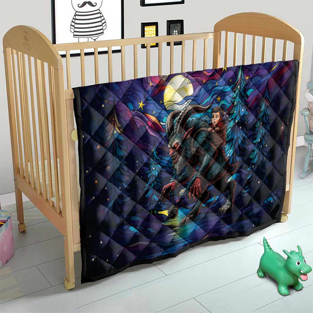 Stained Glass Krampus Quilt Gothic Christmas Myth - Wonder Print Shop