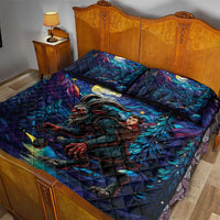 Stained Glass Krampus Quilt Bed Set Gothic Christmas Myth - Wonder Print Shop