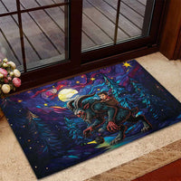 Stained Glass Krampus Rubber Doormat Gothic Christmas Myth - Wonder Print Shop
