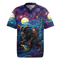 Stained Glass Krampus Rugby Jersey Gothic Christmas Myth - Wonder Print Shop