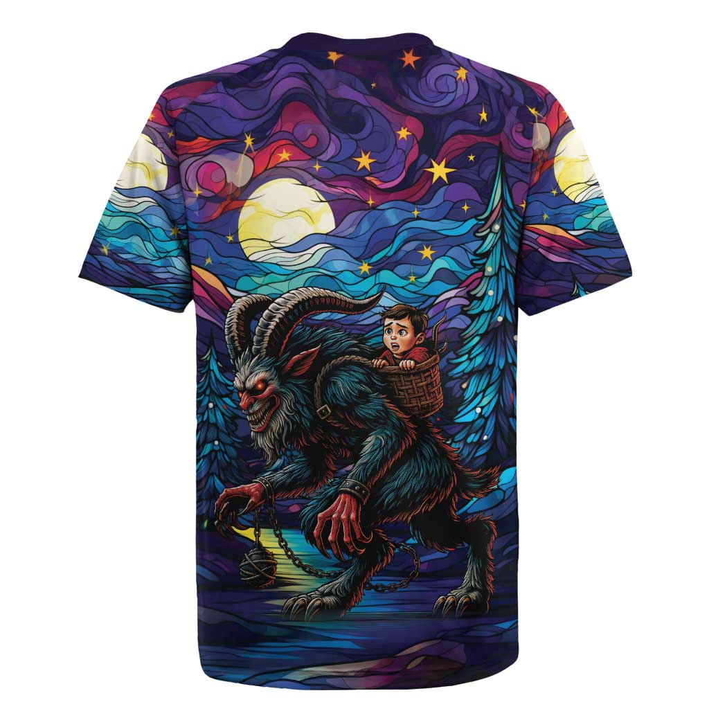 Stained Glass Krampus Rugby Jersey Gothic Christmas Myth - Wonder Print Shop