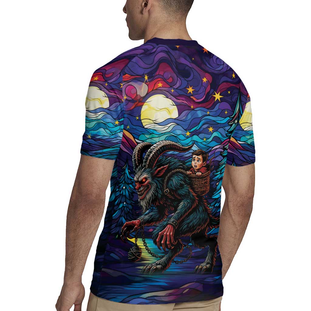 Stained Glass Krampus Rugby Jersey Gothic Christmas Myth - Wonder Print Shop