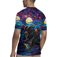 Stained Glass Krampus Rugby Jersey Gothic Christmas Myth - Wonder Print Shop