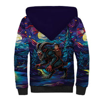 Stained Glass Krampus Sherpa Hoodie Gothic Christmas Myth - Wonder Print Shop