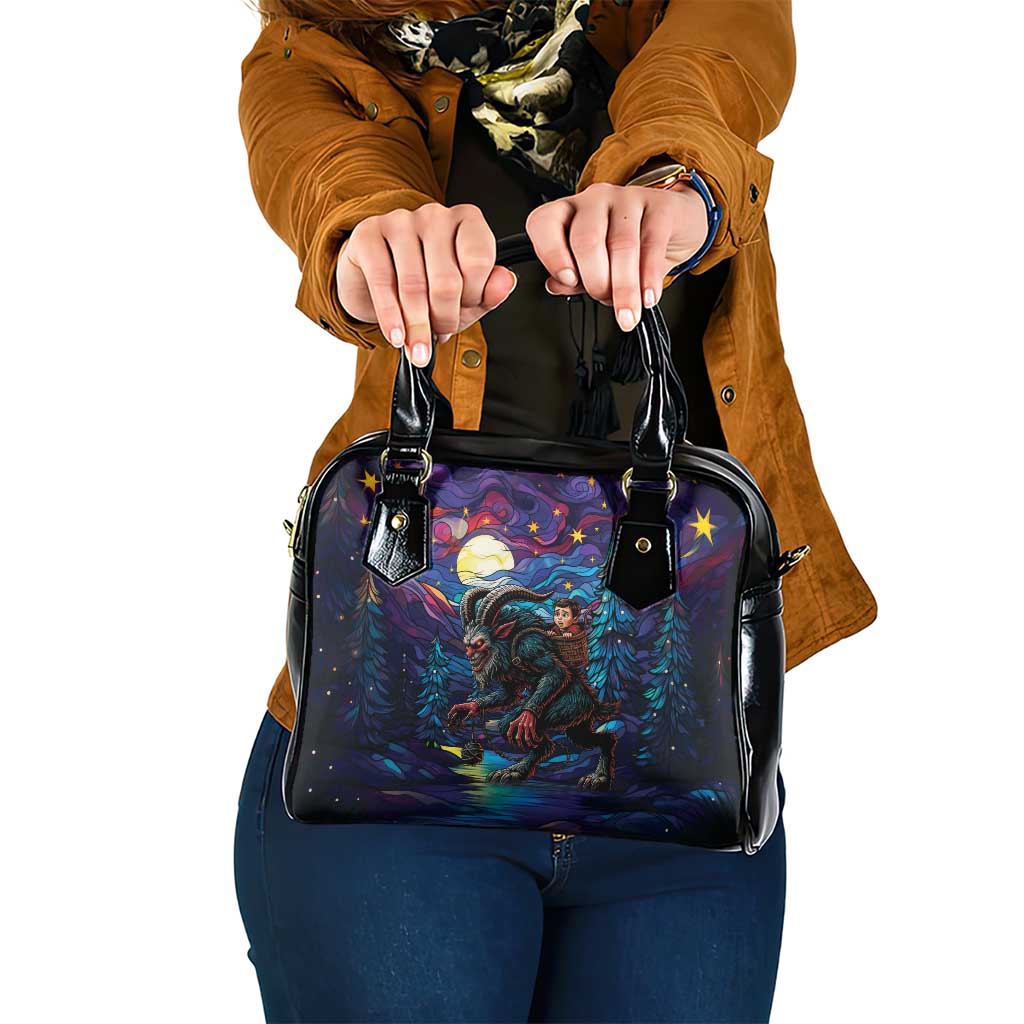 Stained Glass Krampus Shoulder Handbag Gothic Christmas Myth - Wonder Print Shop