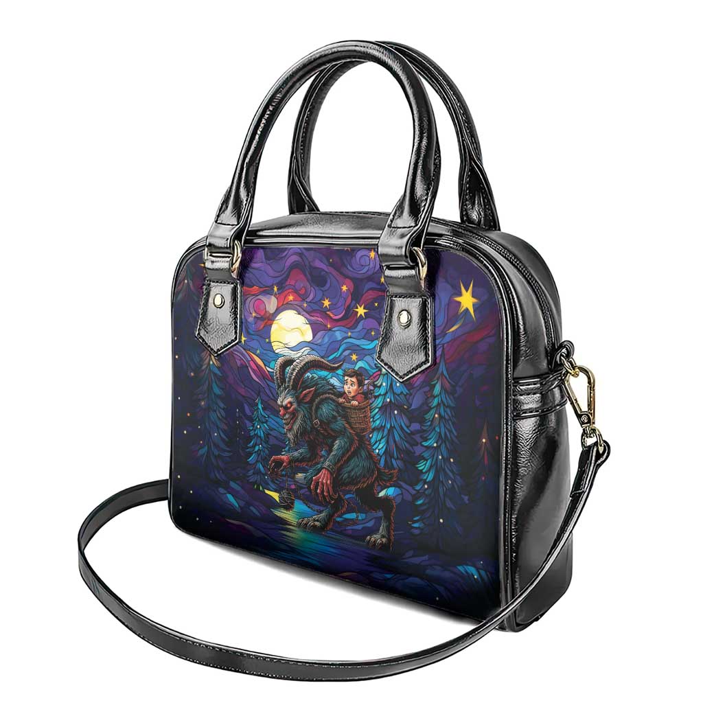 Stained Glass Krampus Shoulder Handbag Gothic Christmas Myth - Wonder Print Shop