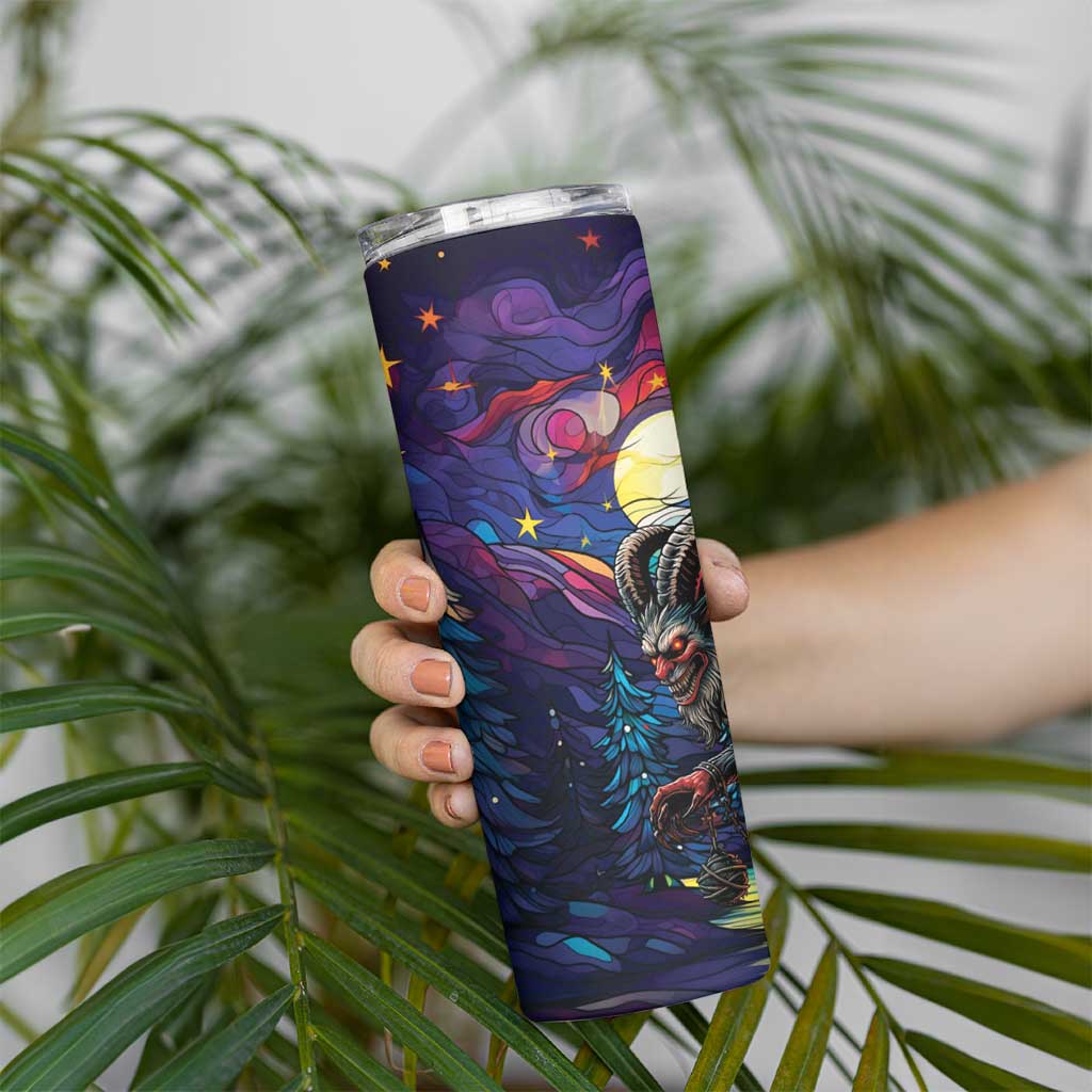 Stained Glass Krampus Skinny Tumbler Gothic Christmas Myth - Wonder Print Shop