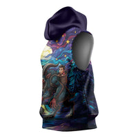 Stained Glass Krampus Sleeveless Hoodie Gothic Christmas Myth - Wonder Print Shop