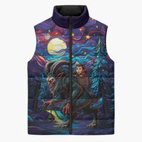 Stained Glass Krampus Sleeveless Puffer Jacket Gothic Christmas Myth - Wonder Print Shop