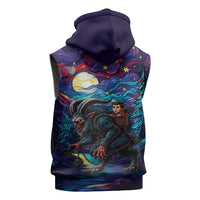 Stained Glass Krampus Sleeveless Zip Hoodie Gothic Christmas Myth - Wonder Print Shop