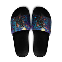 Stained Glass Krampus Slide Sandals Gothic Christmas Myth - Wonder Print Shop