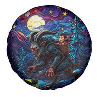 Stained Glass Krampus Spare Tire Cover Gothic Christmas Myth - Wonder Print Shop