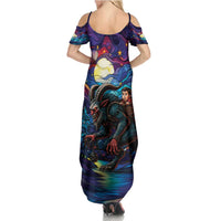 Stained Glass Krampus Summer Maxi Dress Gothic Christmas Myth - Wonder Print Shop
