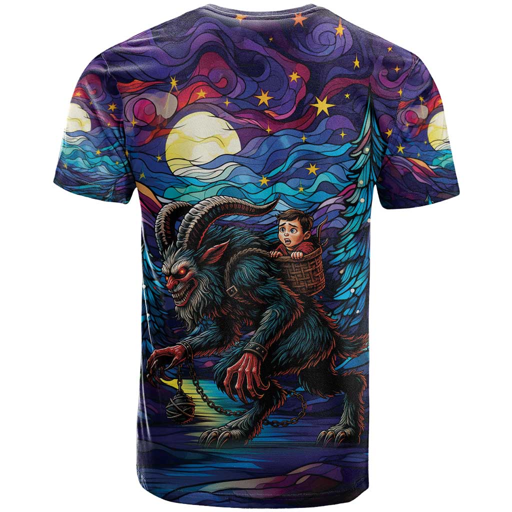 Stained Glass Krampus T Shirt Gothic Christmas Myth - Wonder Print Shop