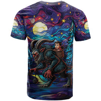 Stained Glass Krampus T Shirt Gothic Christmas Myth - Wonder Print Shop
