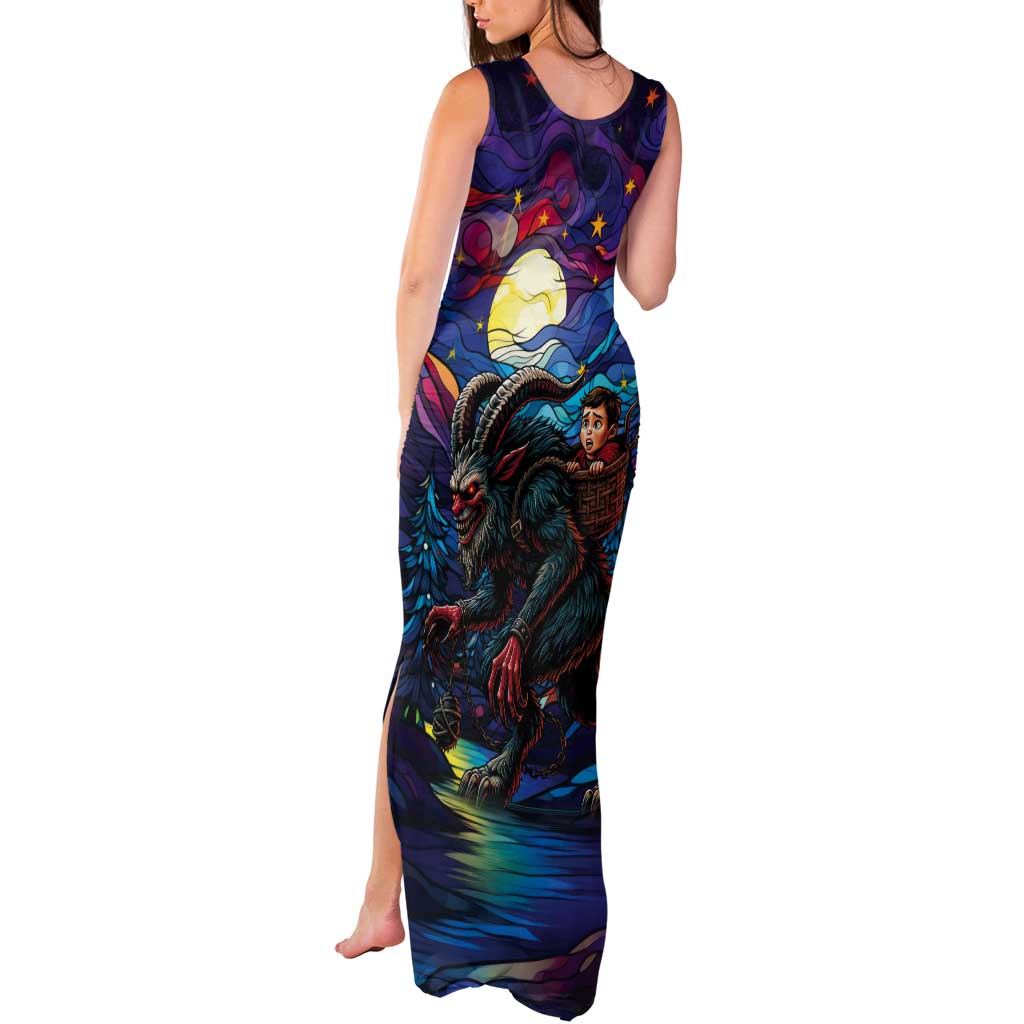 Stained Glass Krampus Tank Maxi Dress Gothic Christmas Myth - Wonder Print Shop