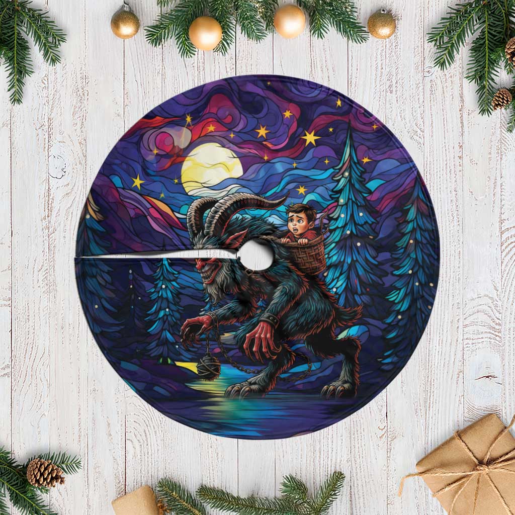 Stained Glass Krampus Tree Skirt Gothic Christmas Myth - Wonder Print Shop