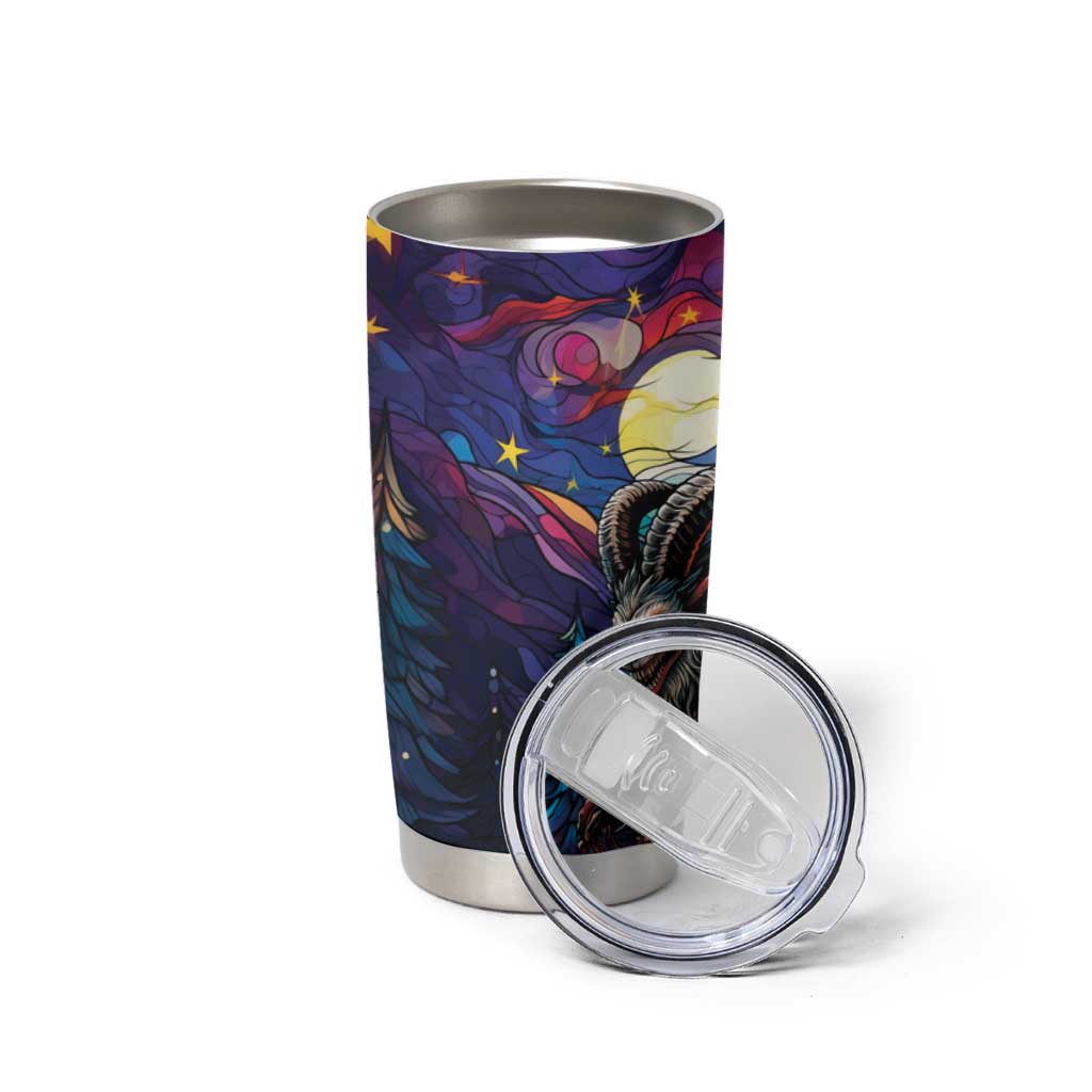 Stained Glass Krampus Tumbler Cup Gothic Christmas Myth - Wonder Print Shop
