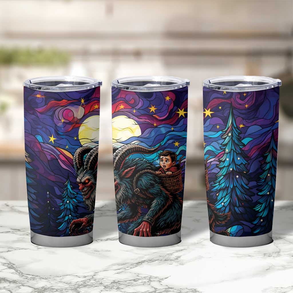 Stained Glass Krampus Tumbler Cup Gothic Christmas Myth - Wonder Print Shop