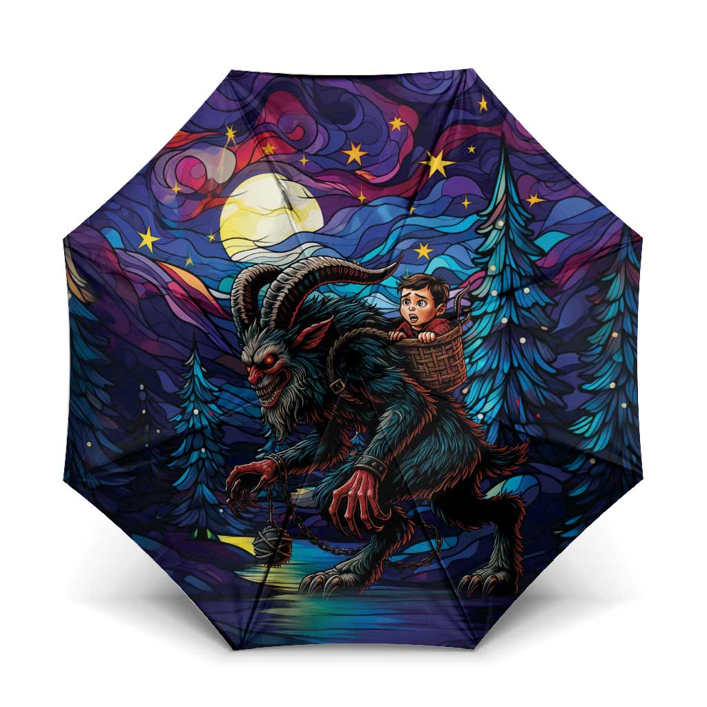 Stained Glass Krampus Umbrella Gothic Christmas Myth - Wonder Print Shop