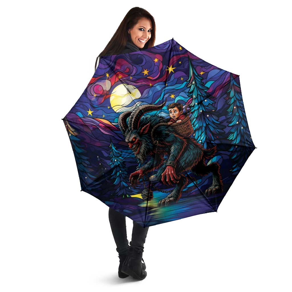 Stained Glass Krampus Umbrella Gothic Christmas Myth - Wonder Print Shop