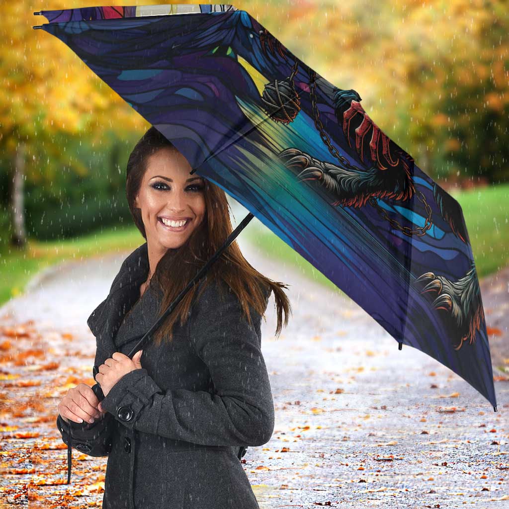 Stained Glass Krampus Umbrella Gothic Christmas Myth - Wonder Print Shop