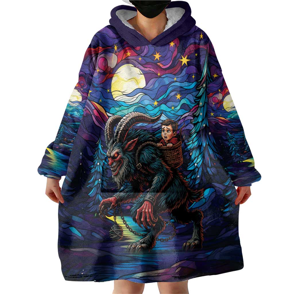 Stained Glass Krampus Wearable Blanket Hoodie Gothic Christmas Myth - Wonder Print Shop