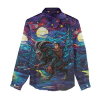 Stained Glass Krampus Women Casual Shirt Gothic Christmas Myth - Wonder Print Shop