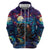 Stained Glass Krampus Zip Hoodie Gothic Christmas Myth - Wonder Print Shop