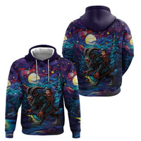 Stained Glass Krampus Zip Hoodie Gothic Christmas Myth - Wonder Print Shop