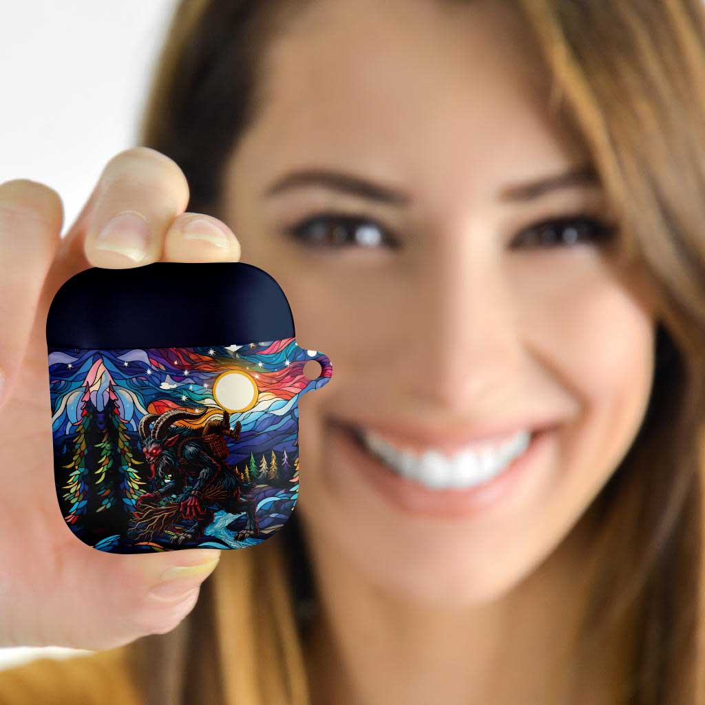 Stained Glass Krampus AirPods Case Folklore Horror Art - Wonder Print Shop