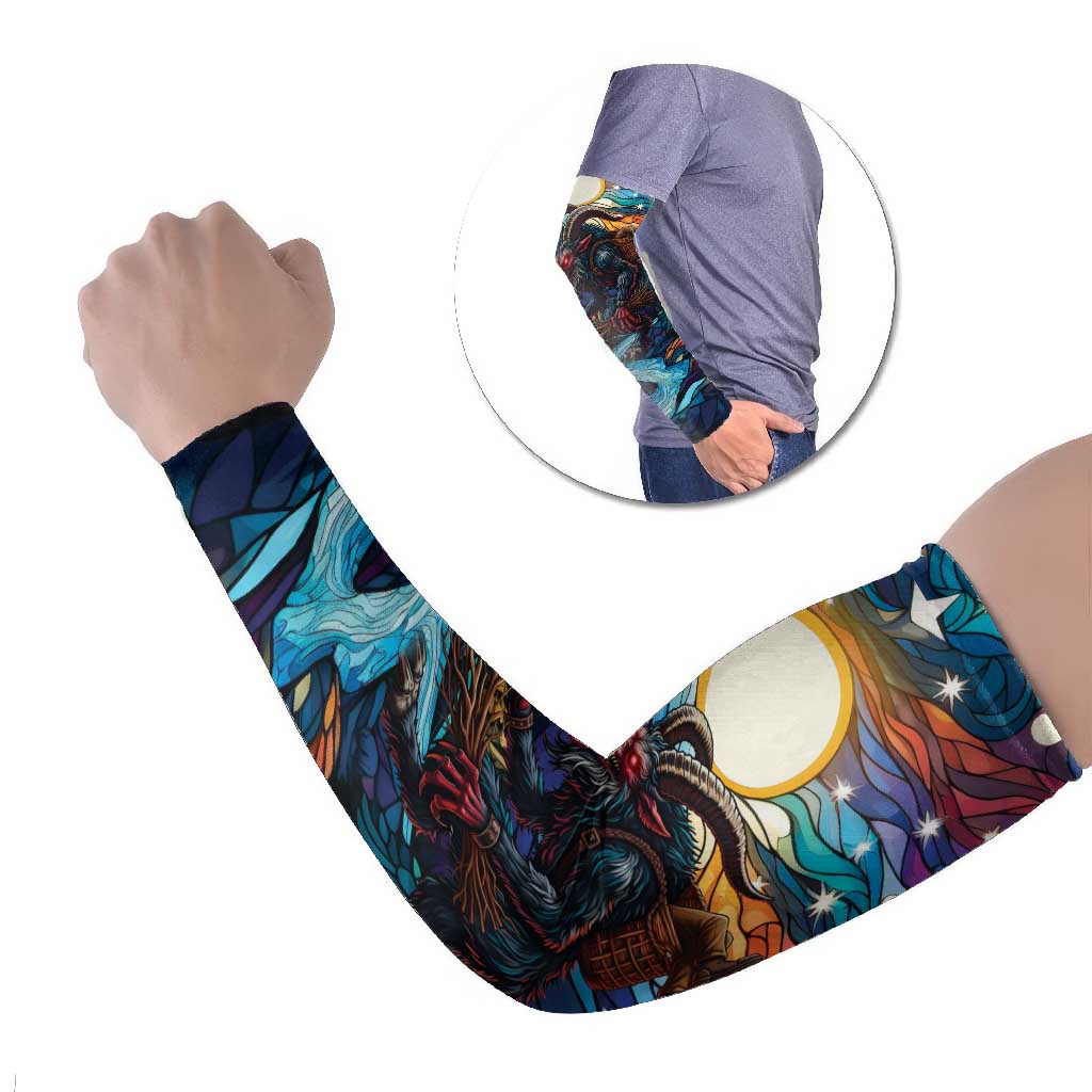 Stained Glass Krampus Arm Sleeves Folklore Horror Art - Wonder Print Shop