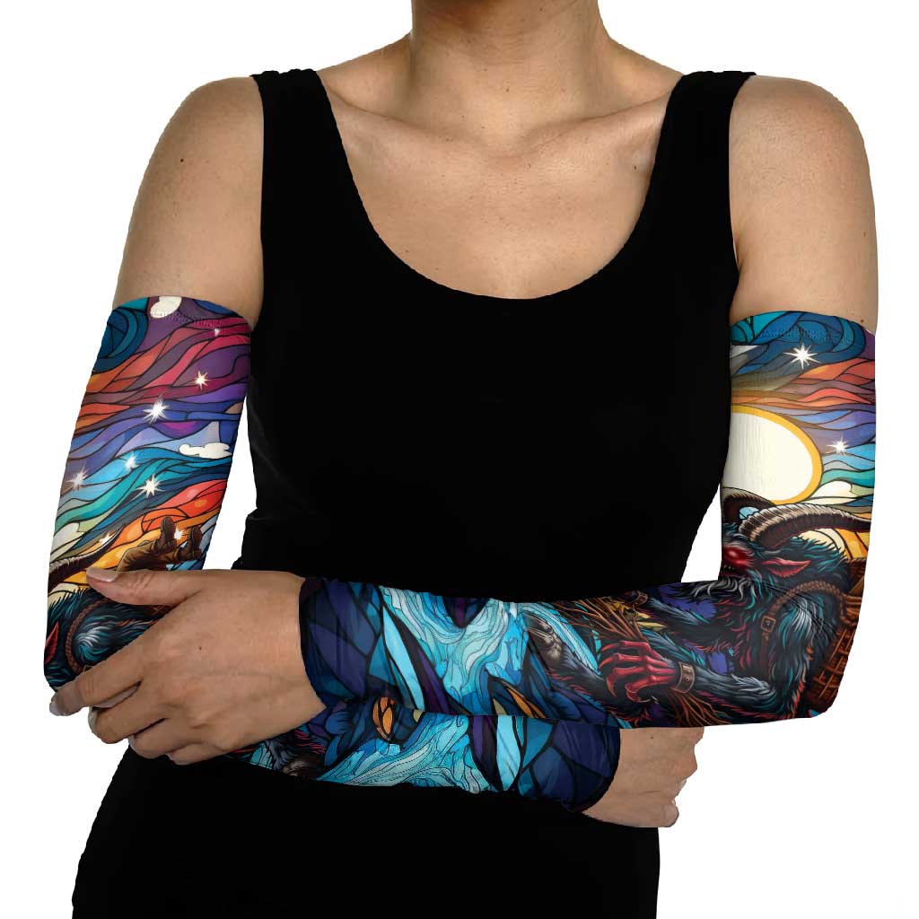 Stained Glass Krampus Arm Sleeves Folklore Horror Art - Wonder Print Shop