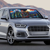 Stained Glass Krampus Auto Sun Shade Folklore Horror Art - Wonder Print Shop