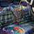 Stained Glass Krampus Back Car Seat Cover Folklore Horror Art - Wonder Print Shop