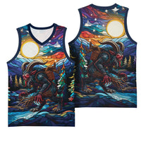 Stained Glass Krampus Basketball Jersey Folklore Horror Art - Wonder Print Shop