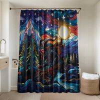 Stained Glass Krampus Bathroom Set Folklore Horror Art - Wonder Print Shop