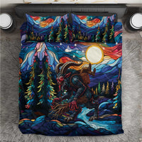 Stained Glass Krampus Bedding Set Folklore Horror Art - Wonder Print Shop