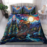 Stained Glass Krampus Bedding Set Folklore Horror Art - Wonder Print Shop