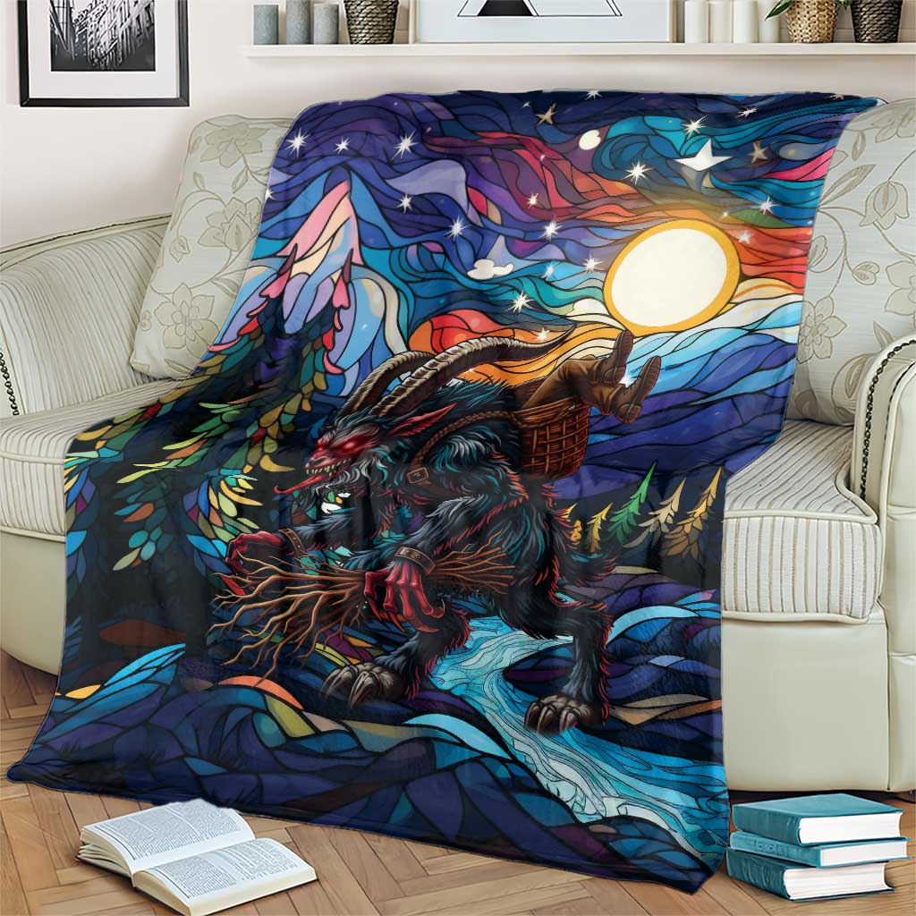 Stained Glass Krampus Blanket Folklore Horror Art - Wonder Print Shop