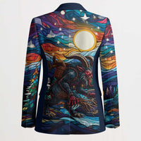 Stained Glass Krampus Blazer Folklore Horror Art - Wonder Print Shop