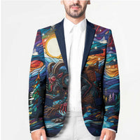 Stained Glass Krampus Blazer Folklore Horror Art - Wonder Print Shop