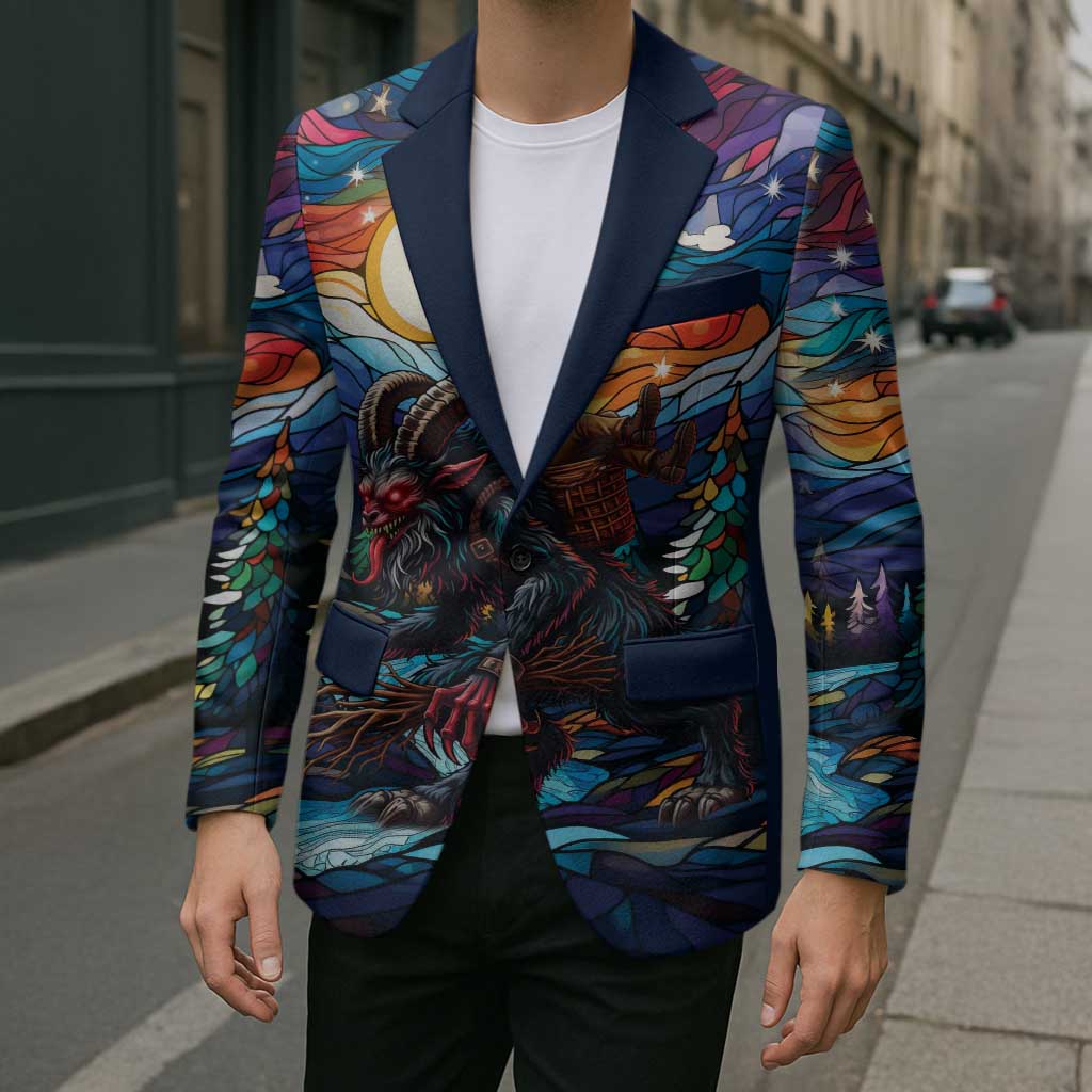 Stained Glass Krampus Blazer Folklore Horror Art - Wonder Print Shop
